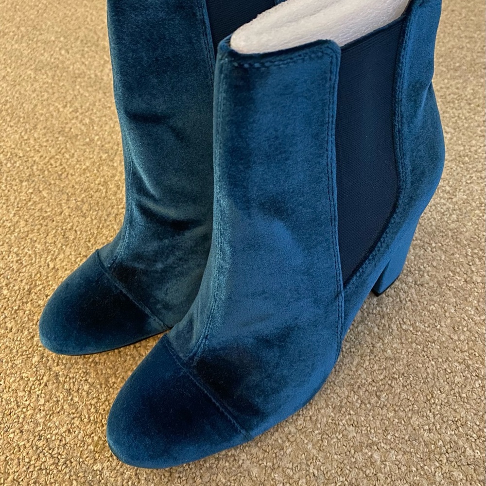Sam Edelman Velvet Blue Ankle Booties